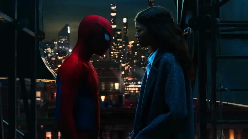 Spider-Man and MJ on a rooftop.