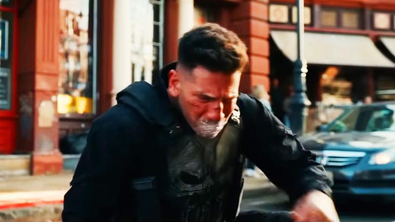 Frank Castle with his mouth webbed up.