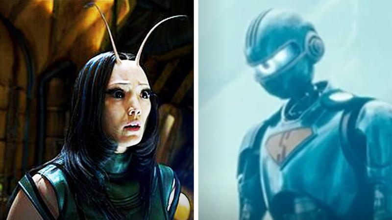 Pom Klementieff as Mantis in Guardians of the Galaxy and as a Superman Robot in Superman.