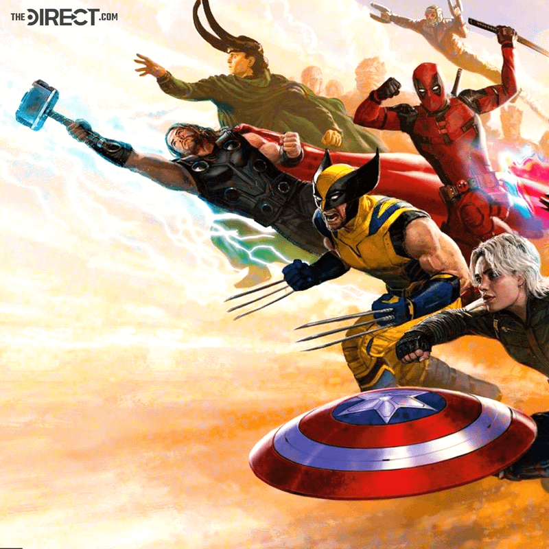 Thor and X-Men characters in Avengers art