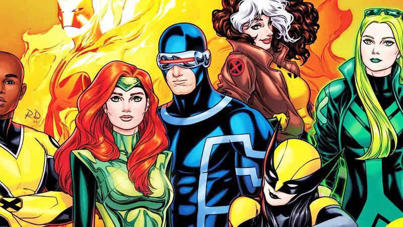 Marvel's X-Men characters featuring Cyclops, Jean Grey, Rogue and other mutants.