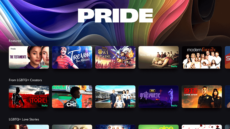 Films and shows featured in the Pride collection section of Disney+.