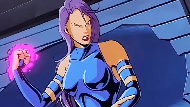 Psylocke using her powers in X-Men: The Animated Series.