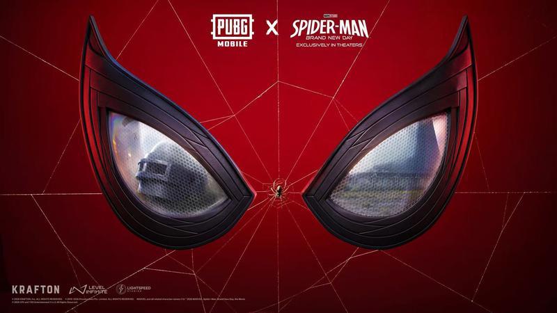 Spider-Man mask and eyes fo PUBG mobile for 'Spider-Man: Brand New Day.'
