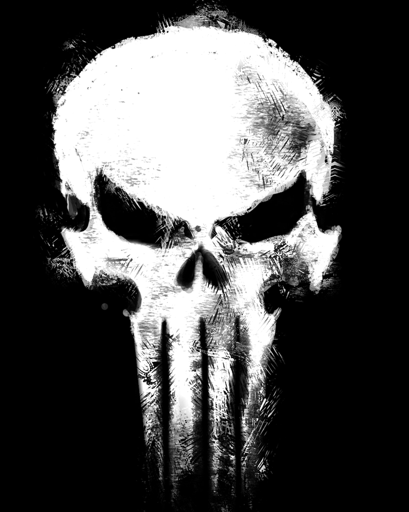 A close-up on the new Punisher logo in Marvel Comics