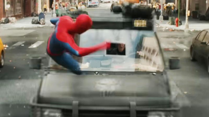 Spider-Man knocks Punisher out of van in Brand New Day trailer.