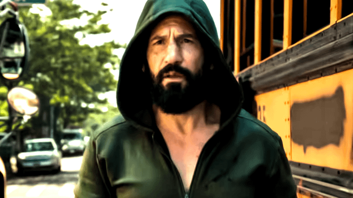 Jon Bernthal's Frank Castle with his hood up in The Punisher: One Last Kill.