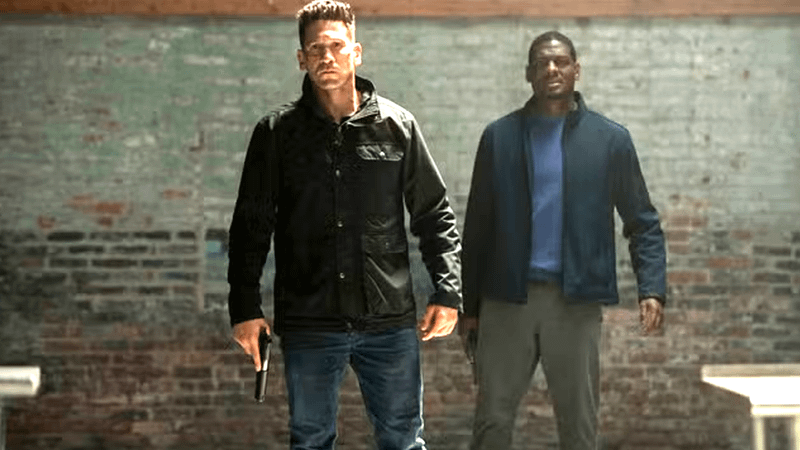 Jon Bernthal as Punisher & Jason Moore as Curtis Hoyle