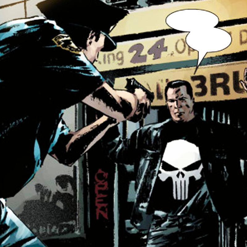 Daredevil The Devil in Cell Block D, Punisher gets arrested.