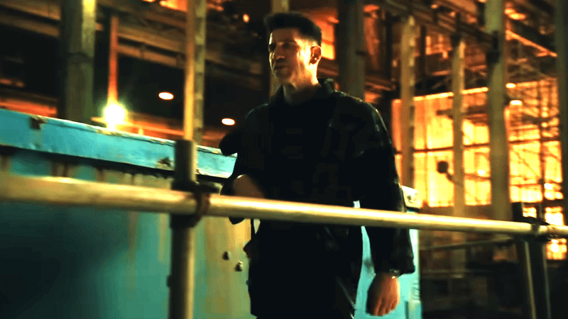 Jon Bernthal as the Punisher walking down a corridor in 'Spider-Man: Brand New Day' trailer.