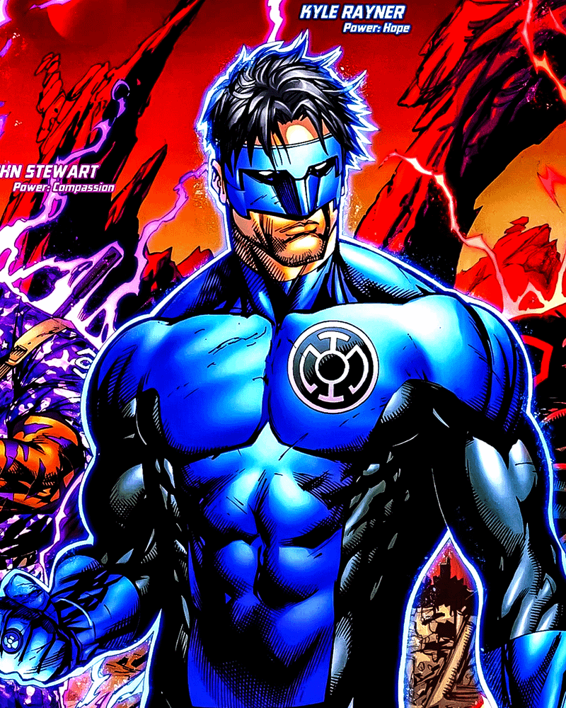 Kyle Rayner blue Green Lantern costume in Green Lantern comic