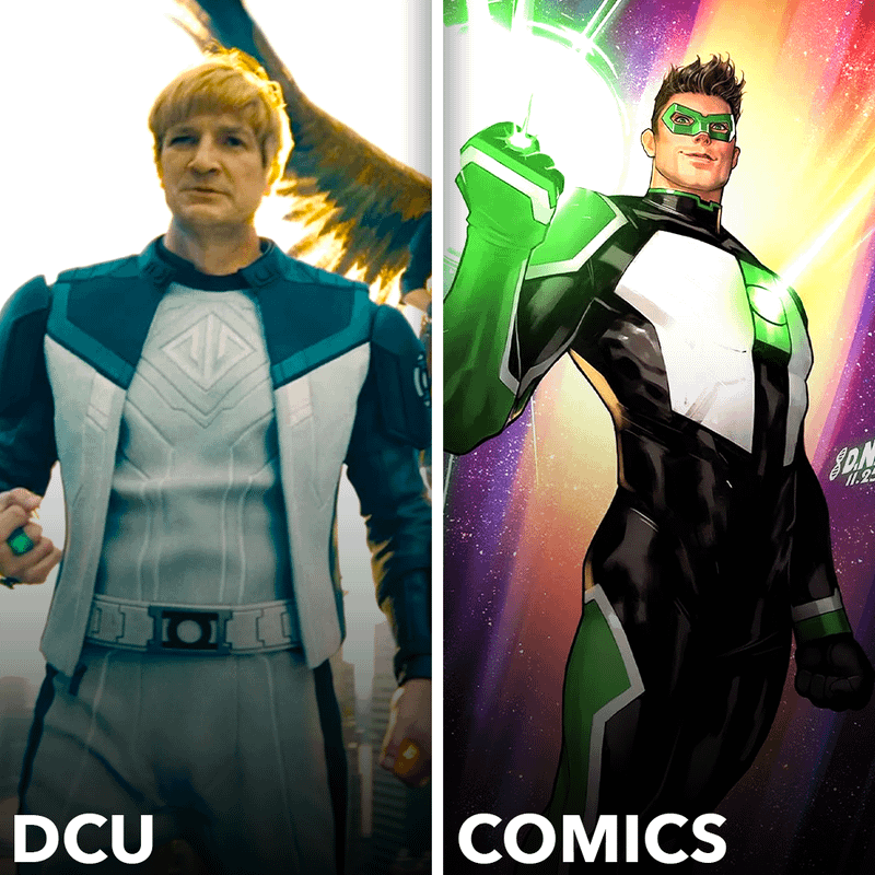 Nathan Fillion's Green Lantern in Superman, Kyle Rayner's Green Lantern in Marvel Comics