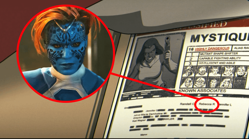 X-Men 97 Season 2 Mystique dossier, Rebecca Romijn easter egg.
