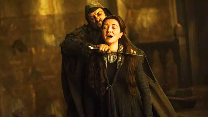 Catelyn Stark dying at the Red Wedding.