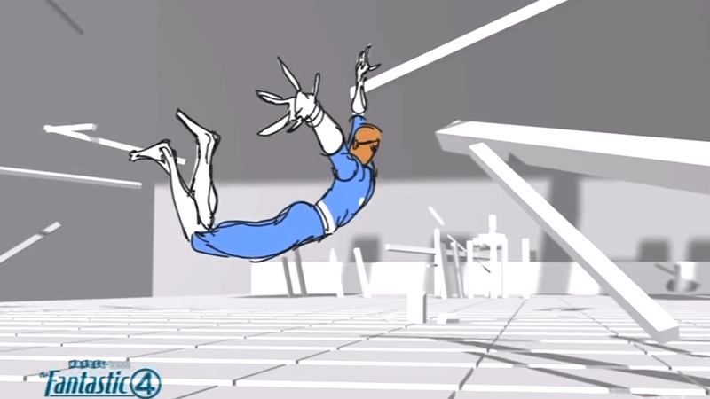 An image of Mr. Fantastic with his arms out from a concept video of Fantastic Four.