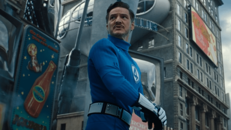 Pedro Pascal in Mr Fantastic suit in Fantastic Four First Steps