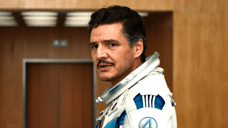 A close-up of Pedro Pascal as Reed Richards in 