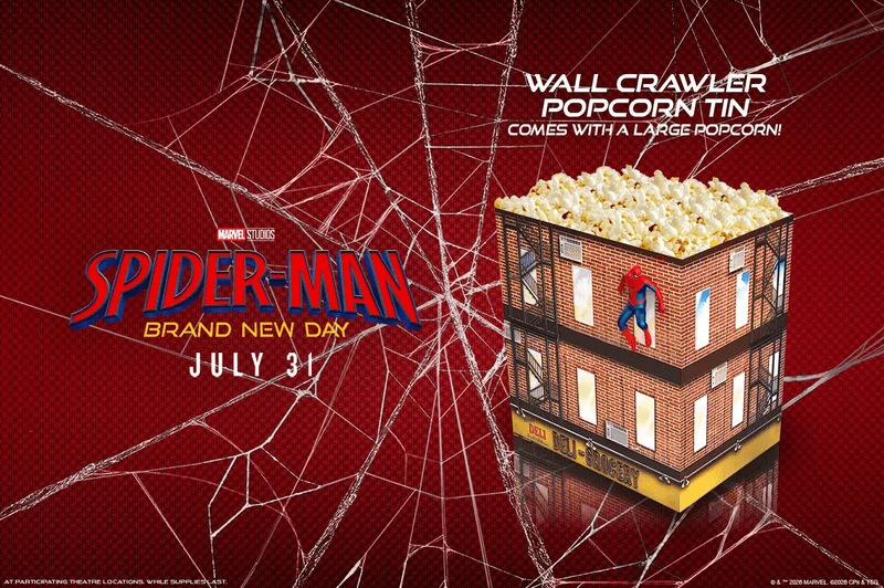 Regal's Wall Crawler popcorn tin.