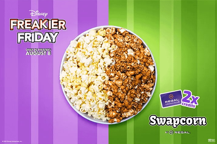 Freakier Friday Swapcorn popcorn bucket from Regal Cinemas