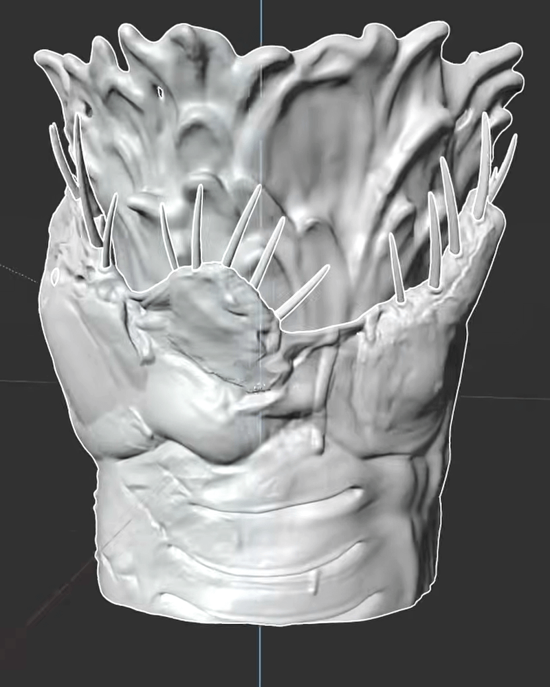 The side of the Iron Lung popcorn bucket