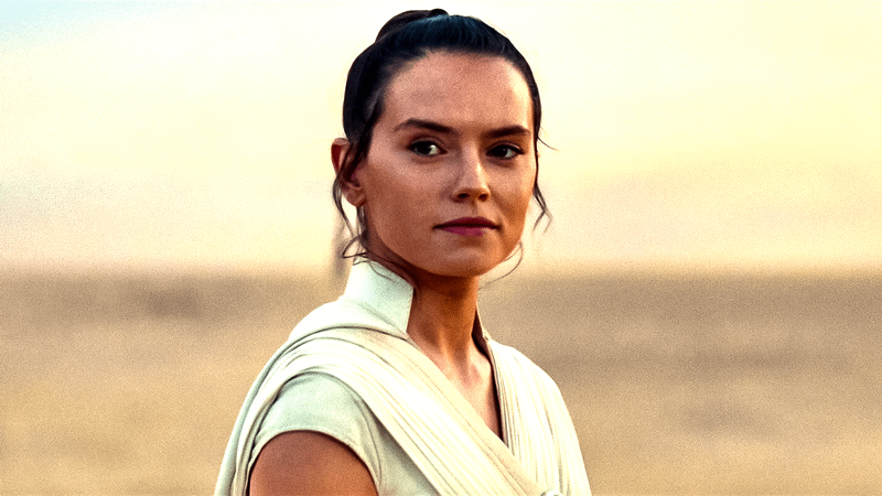 Daisy Ridley as Rey in Star Wars.