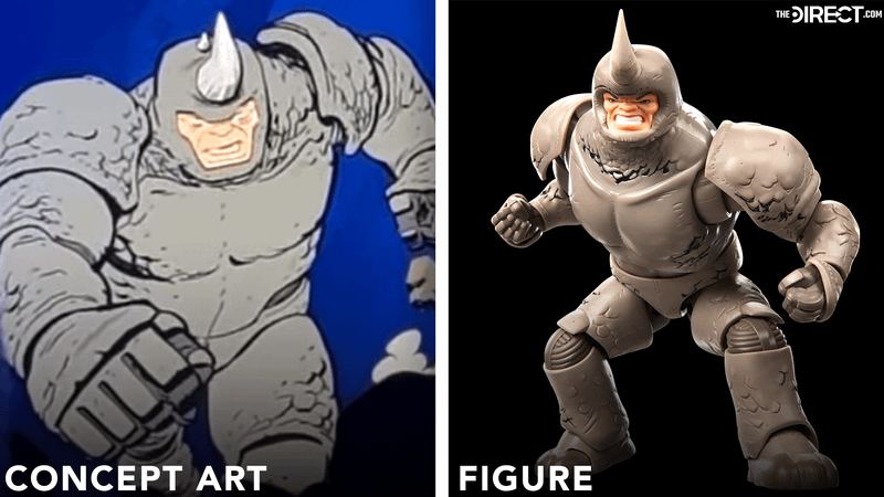 Rhino from Your Friendly Neighborhood Spider-Man on a poster and in toy form.