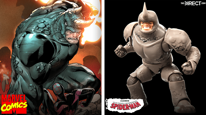 Rhino from Marvel Comics next to Rhino from Your Friendly Neighborhood Spider-Man.