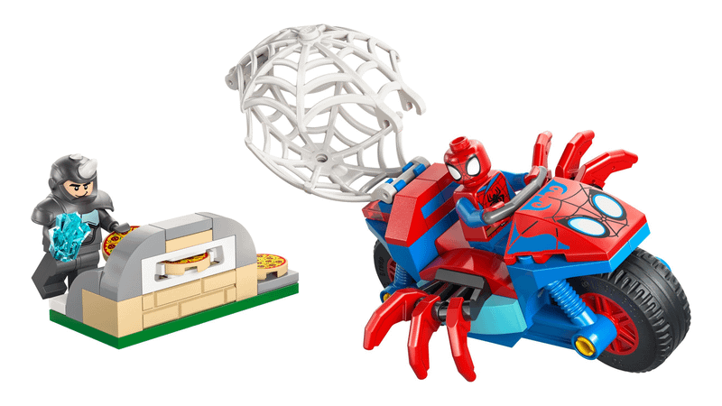 Spidey on his Motorcycle vs. Rhino