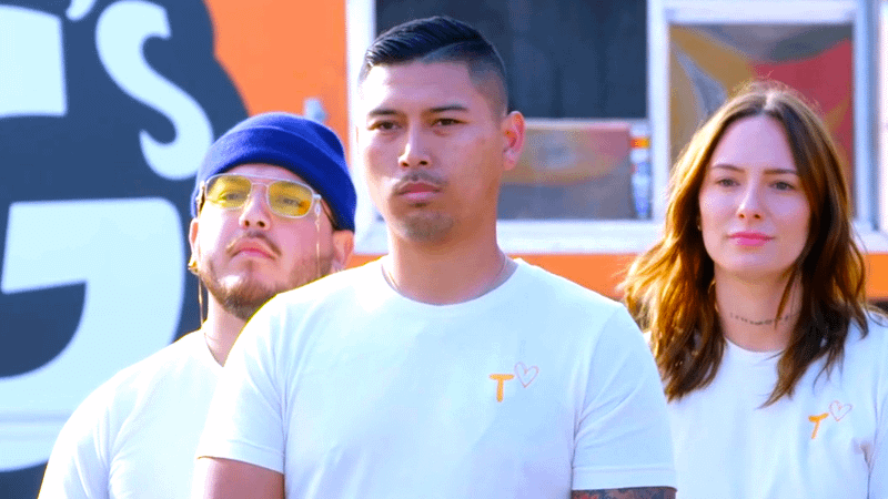 Devin Keopraphay and his team standing together in The Great Food Truck Race