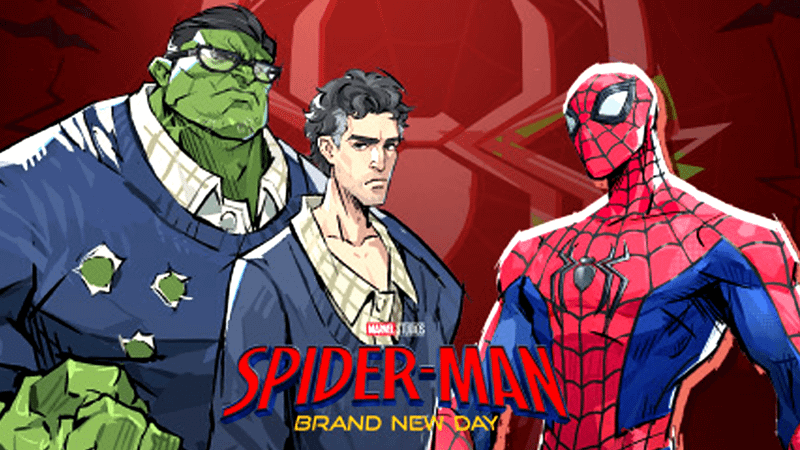 Hulk, Peter Parker, and Spider-Man in Marvel Rivals for 'Spider-Man: Brand New Day.'