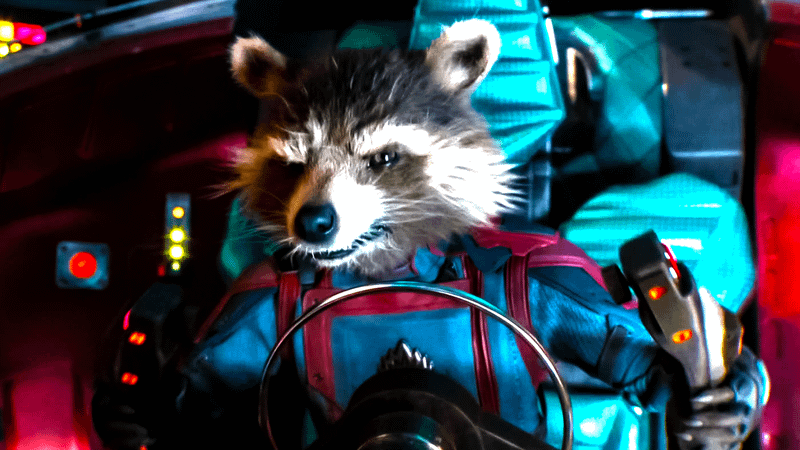 Rocket Raccoon in Guardians of the Galaxy Vol. 3.