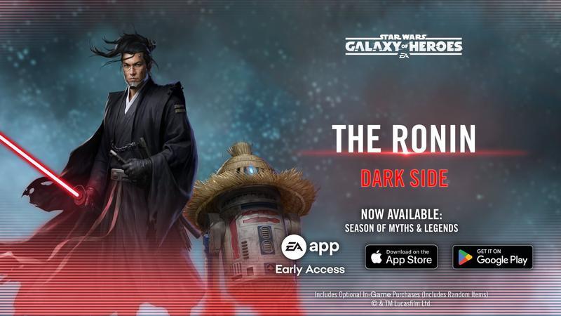 The Ronin and R5-D56 in Star Wars Galaxy of Heroes.