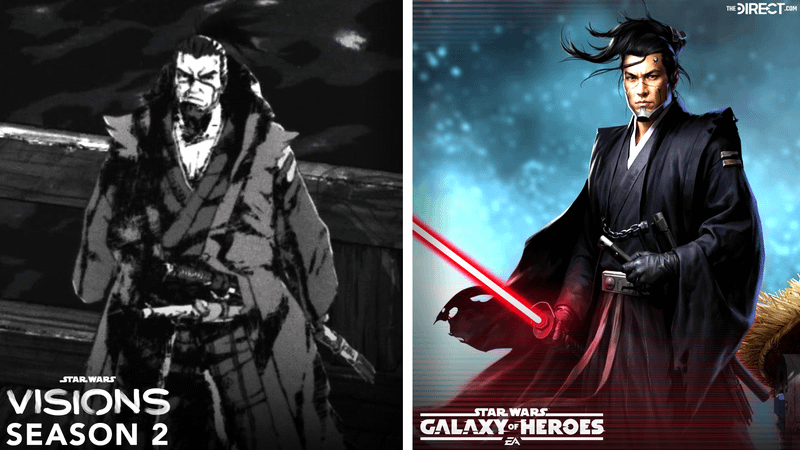 The Ronin in Star Wars Visions vs Galaxy of Heroes.