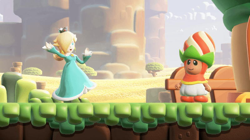 Rosalina's platforming in Super Mario Wonder.