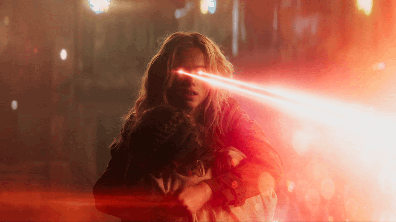 Kara Zor-el using her heat vision