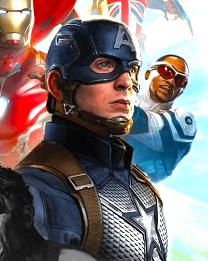 Captain America Steve Rogers and Sam Wilson in Marvel Studios: The Art of Ryan Meinerding