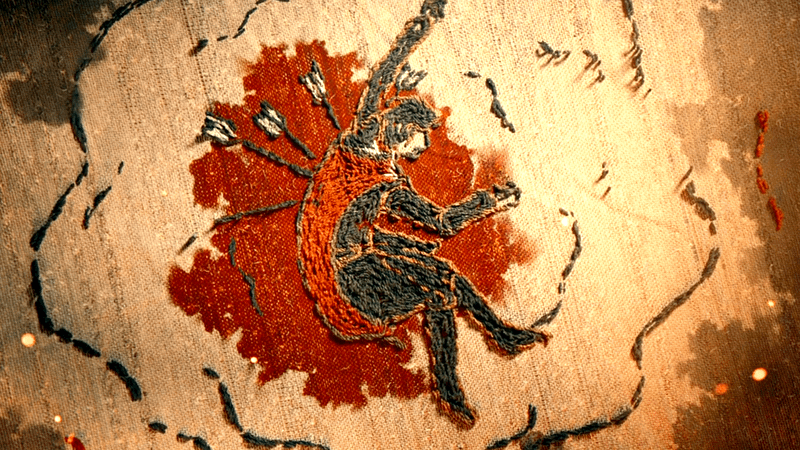 Jacaerys Velaryon’s death woven unto a piece of cloth.