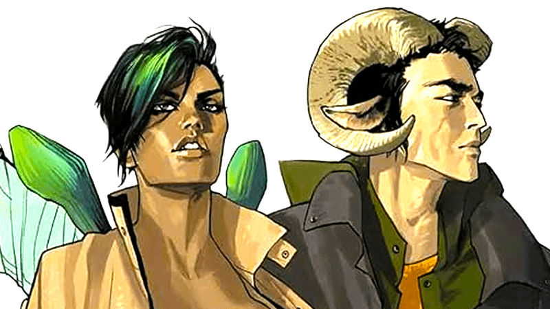 Alana and Marko standing together in Saga