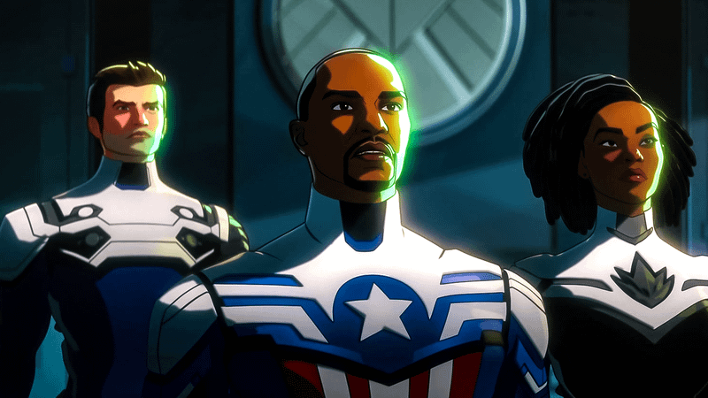 Sam Wilson as Captain America in the animated show What If...