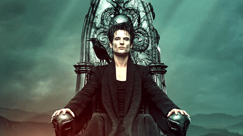 Tom Sturridge as Dream sitting on a throne in The Sandman