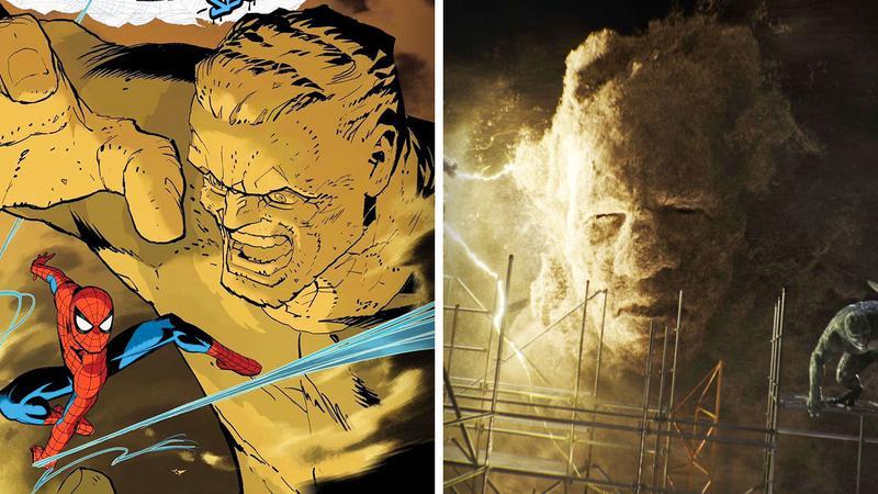 Sandman in Your Friendly Neighborhood Spider-Man vs Spider-Man No Way Home giant monster fight.