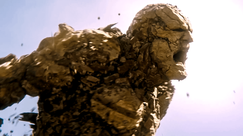 A close-up of the Mysterio Sandman.