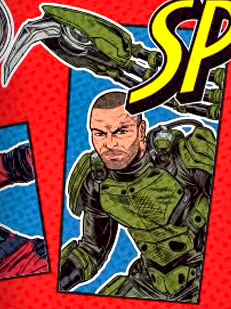 A look at Michael Mando in his Scorpion suit.