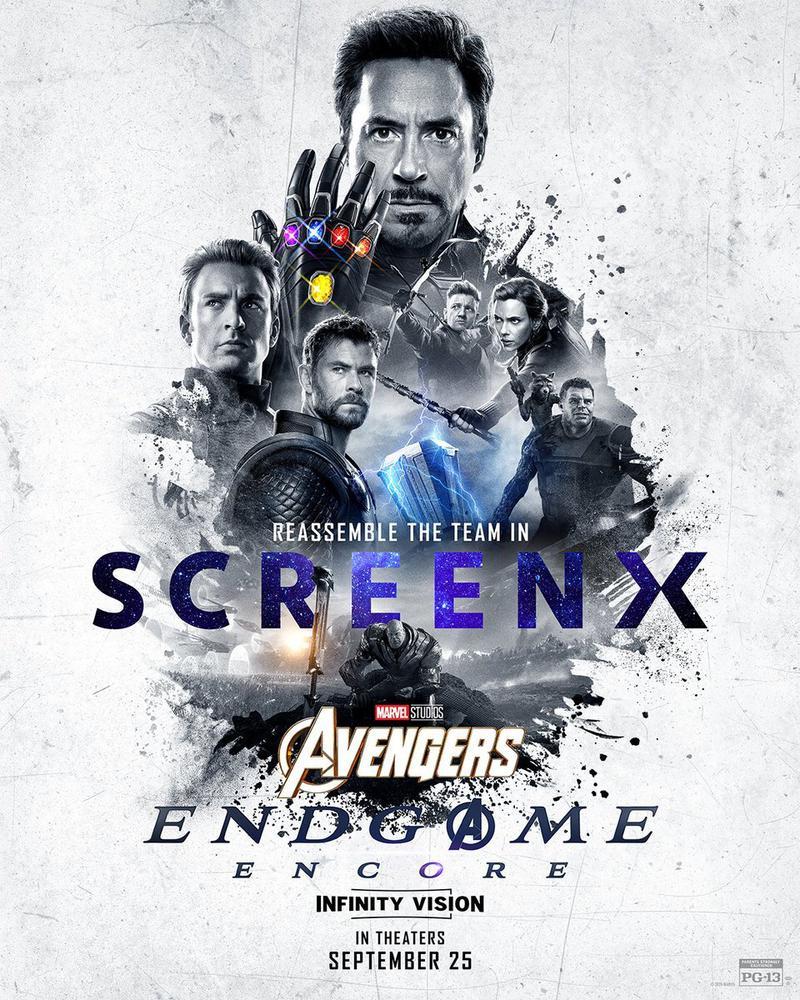 ScreenX poster for Avengers: Endgame Encore.