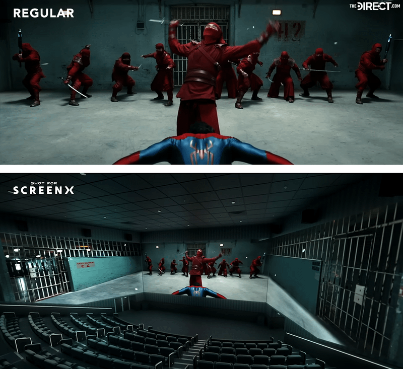 Spider-Man fights the Hand in prison in Spider-Man: Brand New Day regular vs SCREENX.