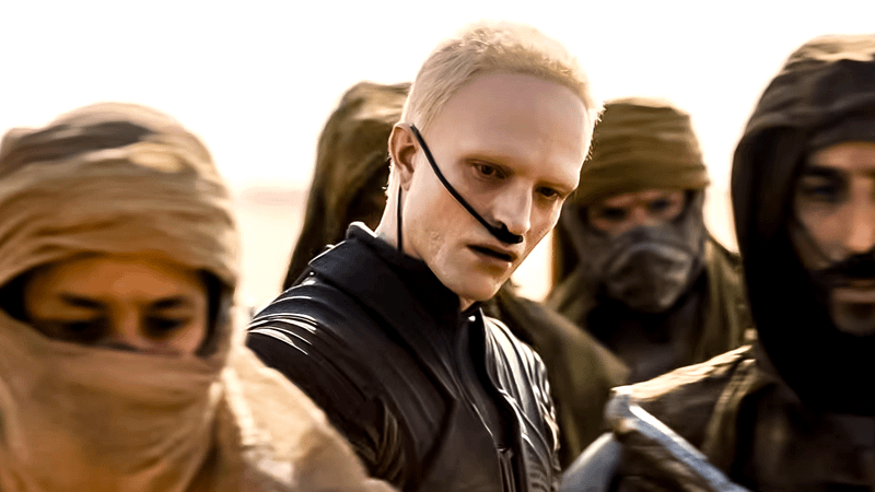 Robert Pattinson as Scytale in a Stillsuit.