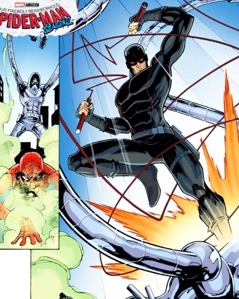 Daredevil saving Spider-Man from Stilt-Man in Your Friendly Neighborhood Spider-Man Season 2 comic.
