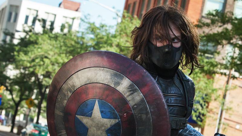 Sebastian Stan as Bucky Barnes in Captain America; The Winter Soldier.