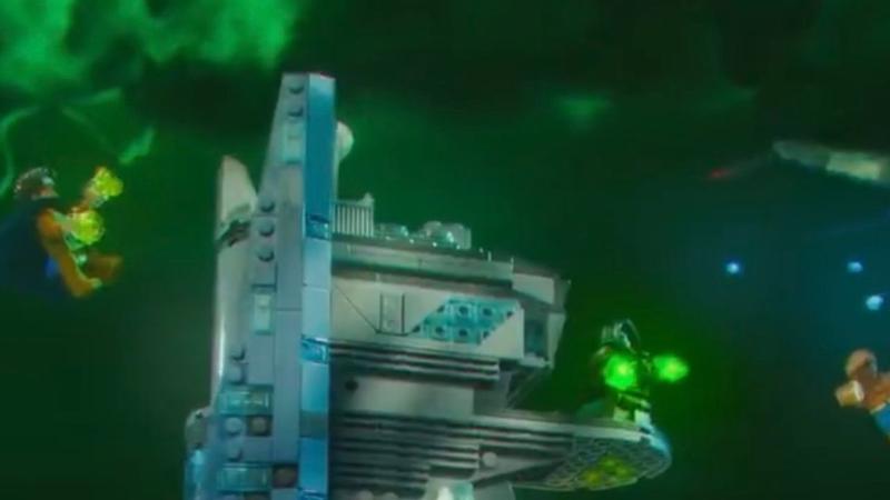 Sentry and Thing fighting Doctor Doom in the Avengers Doomsday LEGO trailer.