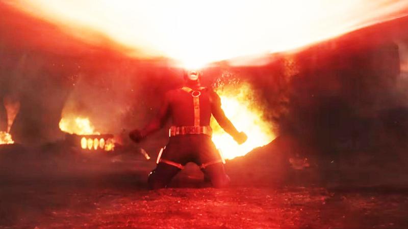 Cyclops shooting an optic blast out of his eyes in 'Avengers: Doomsday' trailer.